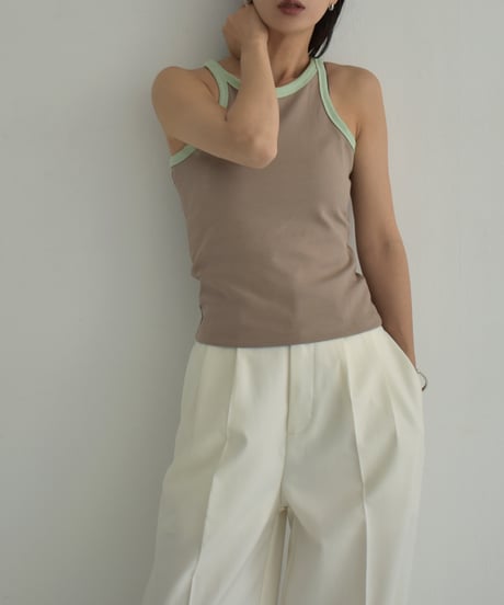 tops-02481　Bi-Color Amesri Tank Mocha Charcoal