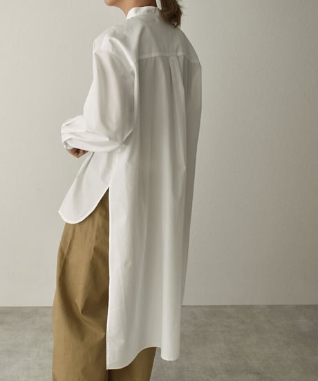tops-04068　MADE IN JAPAN STEPPED HEM BIB COLLAR SHIRT