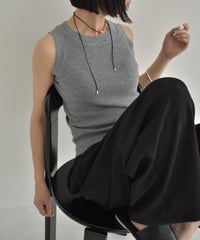 nh-knit-02325　Knit Tank Top  Ecru Gray Black