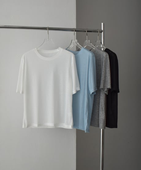 nh-tops-02564　Crew Neck Loose Tee　Off-white Blue Gray Black