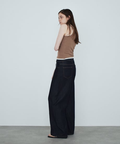 bottoms-02326 Light Denim Wide Pants  Light Blue Indigo