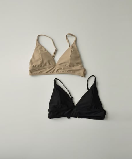 swim-02463　Underbelt Bikini Swim Tops　Mocha Beige　Black