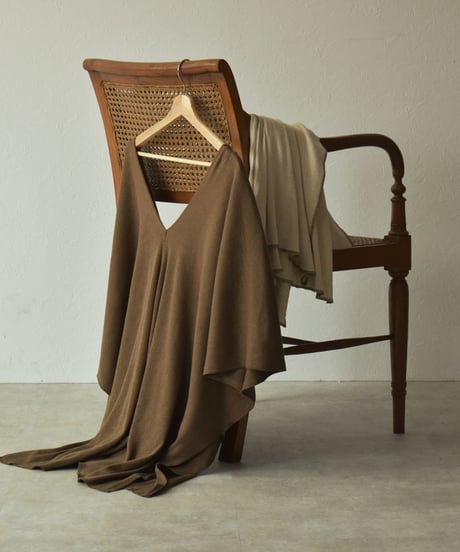 tops-04040　 MADE IN JAPAN COTTON LINEN RIB CAFTAN