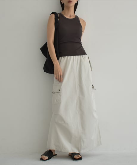 bottoms-02234　Parachute Skirt Light Greige Light Khaki Charcoal Black