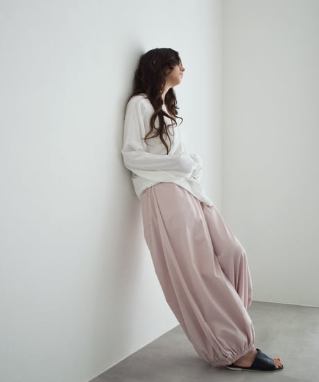 tops-02601 Henley Neck Long T-Shirt White