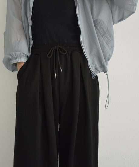 bottoms-02223　Waist Tuck Drost Pants Gray Black