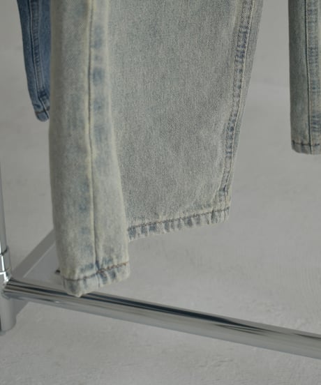 bottoms-02239　Double Waist Denim Light Blue Blue