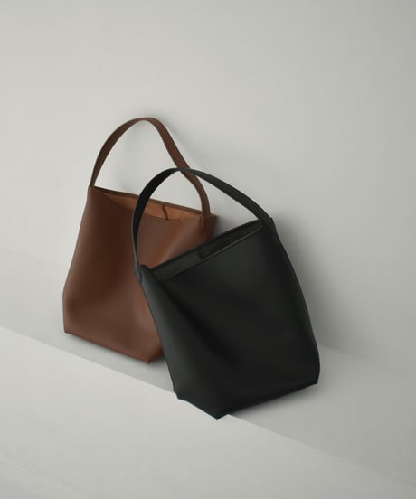 bag2-02657　Eco Leather One-Handle Bag Brown Black