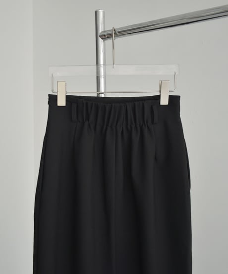 bottoms-12016　High Waist Twill Maxi Skirt  Gray Black