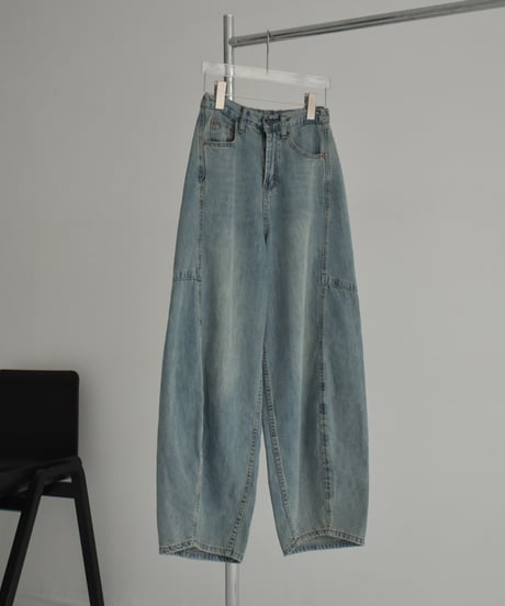 bottoms-02235　Relax Cocoon Denim Wash Blue