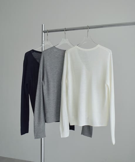 nh-knit-02380 Linen Blend Sheer Knit Cardigan  Ecru Gray Navy
