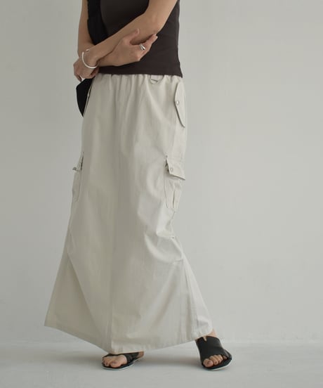 bottoms-02234　Parachute Skirt Light Greige Light Khaki Charcoal Black