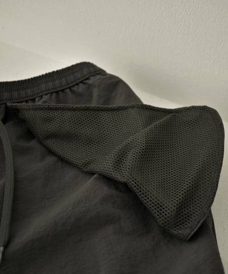 swim-02450　Nylon Taffeta Swim Shorts　Camel Beige　Charcoal　Black