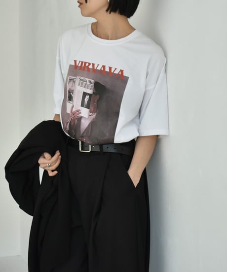 nh-tops-02532   Photographic Tee  White Black