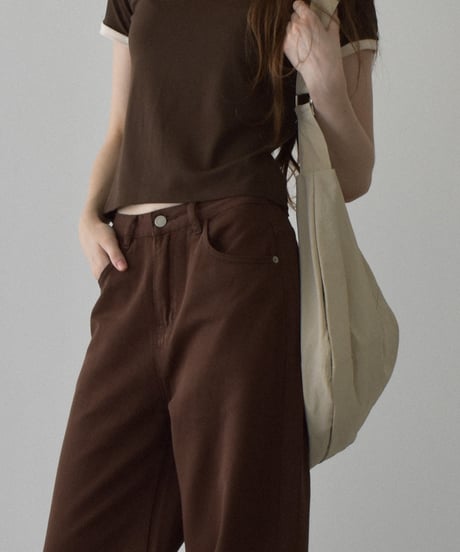 bottoms-02296　Straight Brown Denim