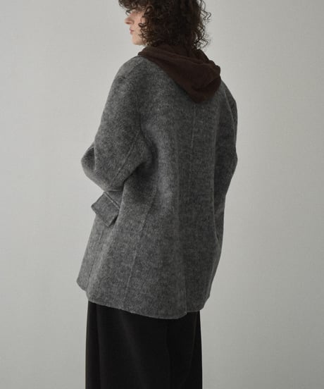coat-02060　Wool Jacket Coat With Reversible Finish　Gray