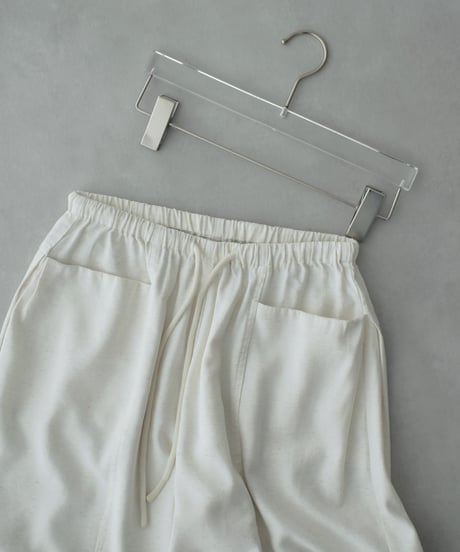 bottoms-02325 Front Pocket Relax Pants Ecru Black