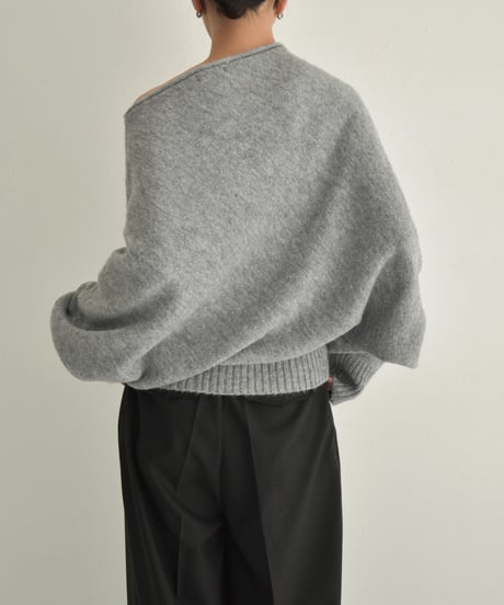 knit-02294　Loose Dolman Knit Off-White Gray Black