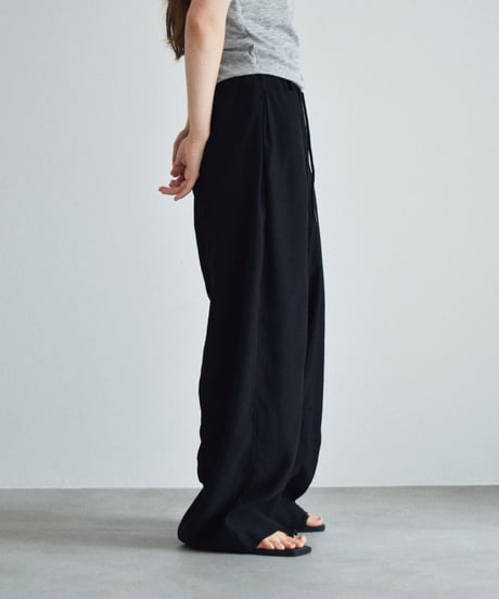 bottoms-02325 Front Pocket Relax Pants Ecru Black