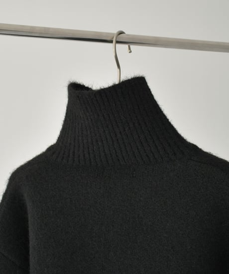 knit-02312　Half Zip Knit Pruber Gray Brown Black