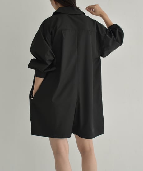 【STUDIO ENUL】swim-14004　Rash Guard Shirt Rompers　Off-White　Black