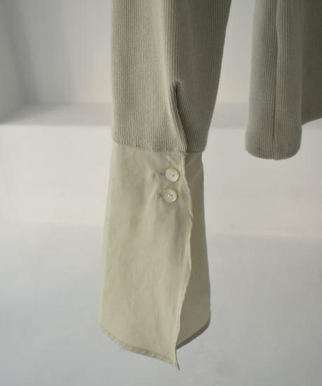 tops-04153 　Made in japan  Cuff Design Rib Top  Off-white Light-Green Black