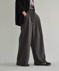 bottoms-02275　Waist Tuck Relaxed Wide Pants　Gray Charcoal Black