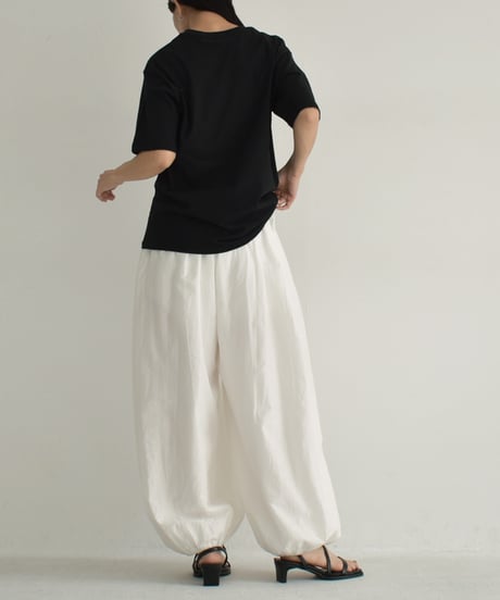 tops-02505　Oversized Photo T-shirt White Cream Black