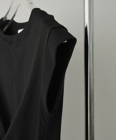 tops-02500　Twist Design T-shirt White Gray Black