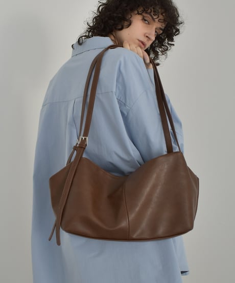 bag2-02668 2-way Box Bag Ecru Brown Black