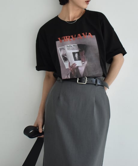 nh-tops-02532   Photographic Tee  White Black