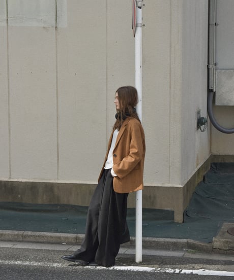 Jacket-02021 Faux Suede Tailored Jacket 　Camel　 Brown