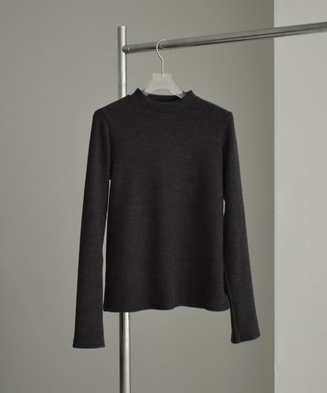 tops-04140　Made in Japan High Neck Knit Pullover　Greige　Charcoal　Black