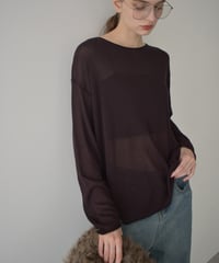 knit-02334　Loose Sheer Knit　Brown Navy