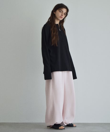 【UNISEX】bottoms-02316　Drawstring curved sweat-like pants  Pink Gray Navy