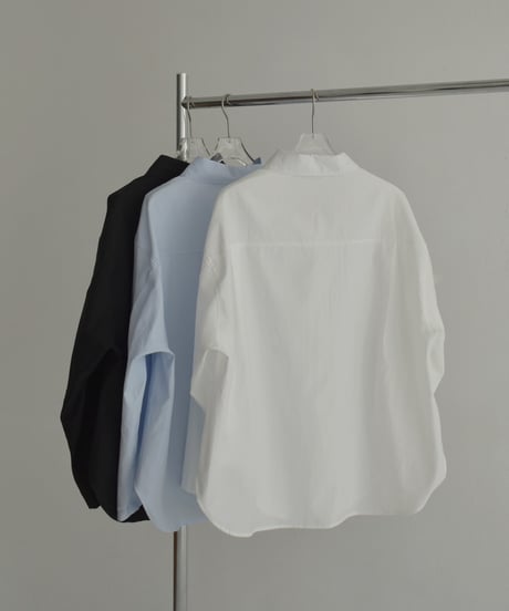 tops-02568　Cocoon Sleeve Shirt　White Blue Black