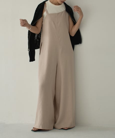 onepiece-02084　Asymmetrical Design Salopette Beige