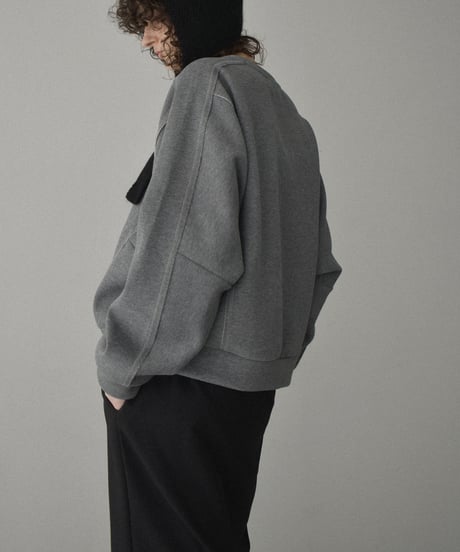 tops-02577 Raglan Sleeve Sweatshirt Top Ecru Brown Gray