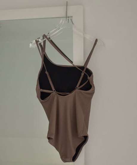 swim-02422　Asymmetrical One Piece Swimsuit Dusty Pink