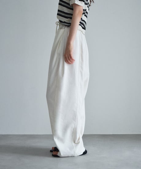 bottoms-02325 Front Pocket Relax Pants Ecru Black