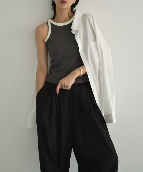 tops-02481　Bi-Color Amesri Tank Mocha Charcoal