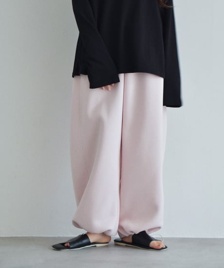 【UNISEX】bottoms-02316　Drawstring curved sweat-like pants  Pink Gray Navy
