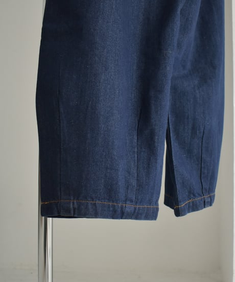bottoms-02209　Tuck Cocoon Denim Pants　Indigo　Blue