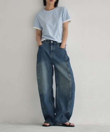 bottoms-02283  Curve Denim Pants  Indigo Blue