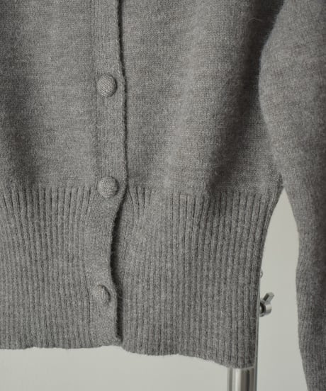knit-02277　Wrapped button design knit Cardigan Gray Black