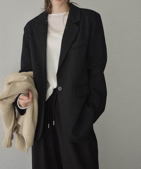 jacket-02020　Oversized Tailored Jacket　Gray Black