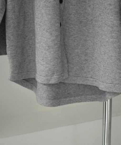 knit-02357  High-gauge Shirt Knit Top  Oatmeal Gray Black
