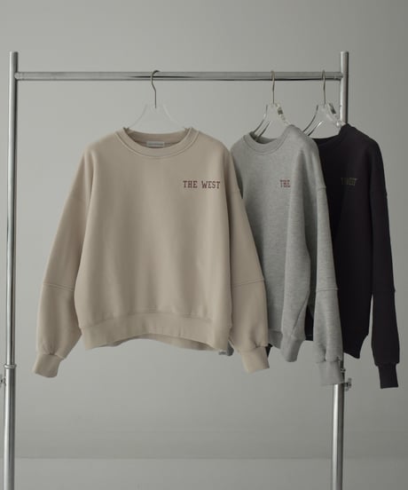 tops-02514　Brushed Back ROGO Sweatshirt Pullover Ecru Gray Charcoal