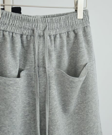 bottoms-02327 Sweat Half Pants  Gray Black