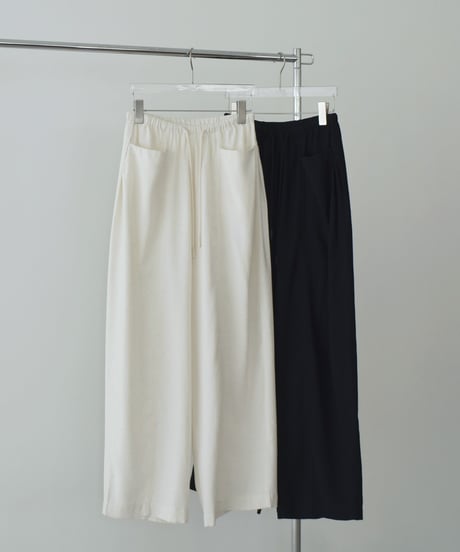 bottoms-02325 Front Pocket Relax Pants Ecru Black